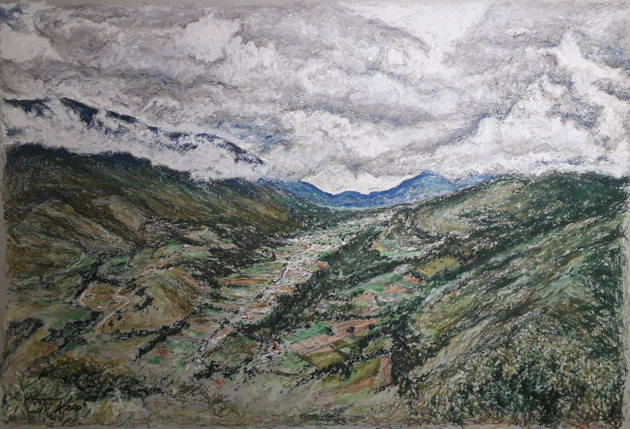 ベネズエラのアンデス山脈、Village venegara edo.TACHIRA 作： miguelmendez_art.ve