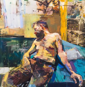 ウォールアート版画 印象派の絵画とドローイング 「休息する男 ウォールアート版画 印象派の絵画とドローイング 「休息する男