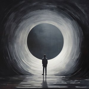 抽象的な空虚 暗闇の空虚 臨死体験 額入り壁飾り版画 抽象的な空虚 暗闇の空虚 臨死体験 額入り壁飾り版画