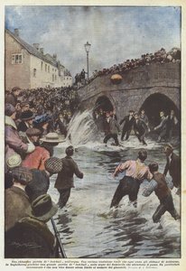 水中での乱暴なフットボールゲーム