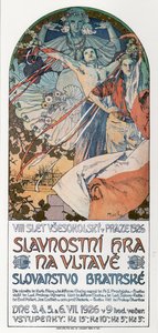 プラハでの第8回ソコルフェスティバルポスター、1925年