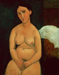座っているヌード」1917年頃（油彩・キャンバス