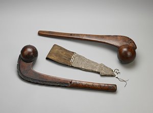 ボール頭のトマホーククラブ（木と真鍮）