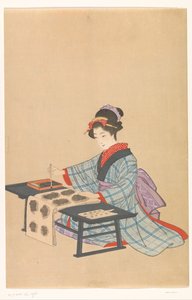 書道の女性