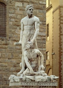 ヘラクレスとカクスの像、1534年（大理石）