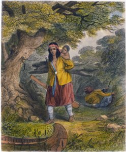 燃料を調達するインドの女性、1853年