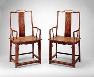 連続ヨークバック付きアームチェア、c.1600（木材）