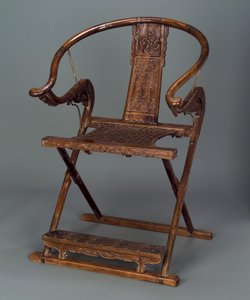 椅子（折りたたみ式）、明朝、1600-50（ローズウッド）