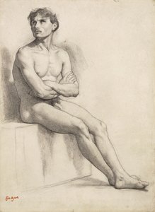 男座り、ヌード研究、1858