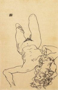 ひざまずく女性ヌード、1917