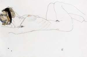 リクライニング女性ヌード、1912