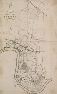 1813年、ロンドンのフラムの地図