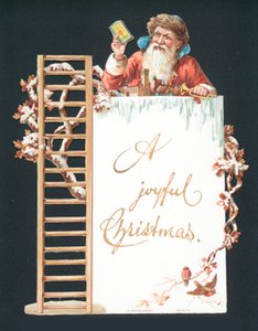 サンタとおもちゃ、クリスマスカード