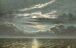 満月の夜の海