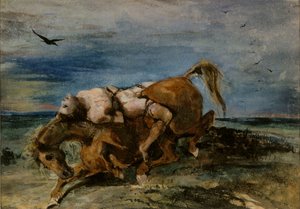 瀕死の馬に乗ったマゼッパ、1824年。