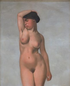 腕を上げた女性ヌード