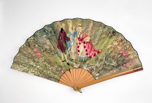 ファン、c.1870-1900（木、絹、リネン、真鍮）