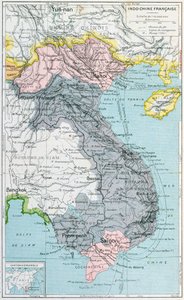 インドシナのフランスの学校の教科書地図、1905