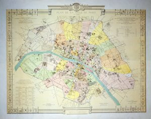 1789年、1887年のパリの地図