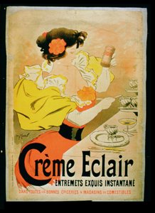 ポスター広告のクリームエクレアインスタントデザート