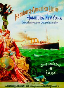 ハンブルクアメリカンラインの広告ポスター、1897年