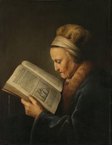 老婦人の読書、1631-2年頃