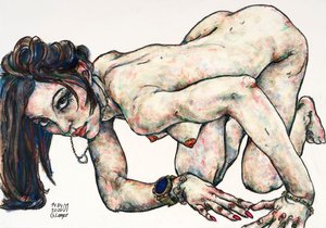 女性のヌード、目の高さ