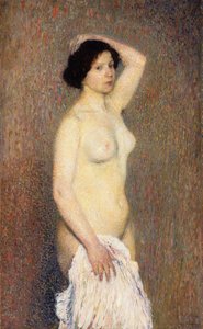 立っている裸の女性、