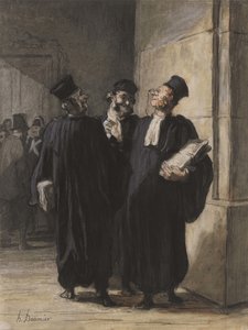 会話する3人の弁護士、1862-65年
