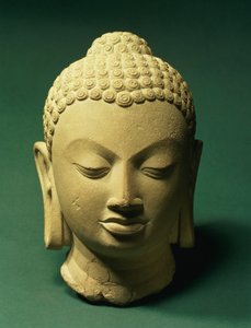 仏頭、サルナート（砂岩）