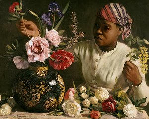 牡丹を持つ黒人女性、1870年