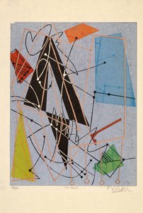 ピンボール、2015年（木版画）