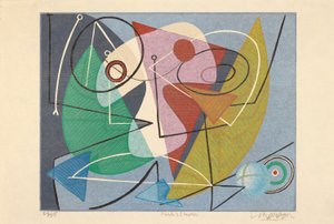 逆さまの世界、2018年（木版画）