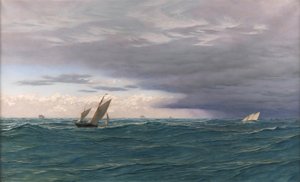 水路のヨット、地中海、1871