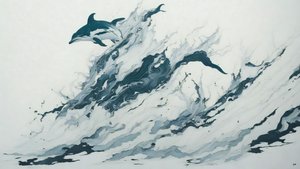 インク画イルカ_01