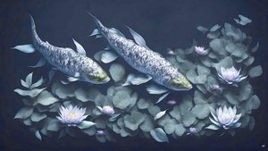 墨絵鯉・鯉魚_アメジスト_01