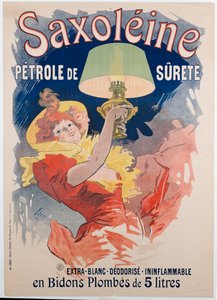 「サクソレイン」のポスター広告、安全灯油、1901