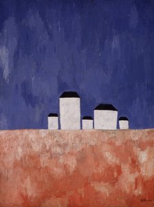 5つの家のある風景、1932年頃