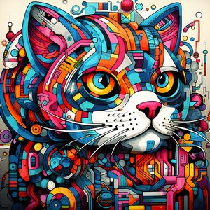 抽象的な猫パターン3