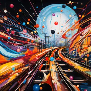 幻想的な抽象絵画、レール写真4