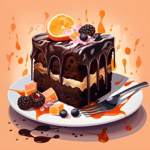 チョコレートキャラメルルバーブケーキ 1
