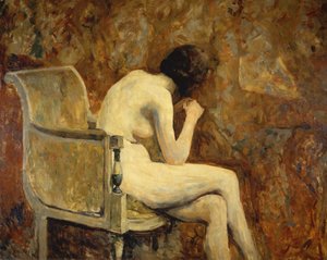 肘掛け椅子のヌード