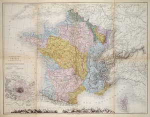 フランスの地図、1830〜40年頃