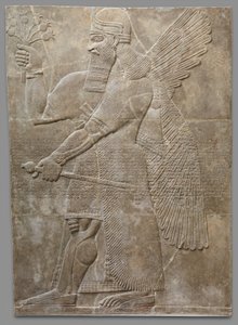 救済パネル、ネオアッシリア語、紀元前883-859年頃（石膏アラバスター）