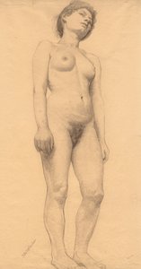 立っている女性ヌード、おそらく1878-79。