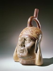 陶器の肖像画の器、モチカ（陶器とペンキ）