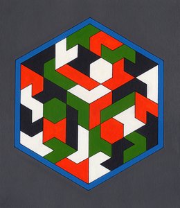 Hexiamonds、2008（キャンバスボード上のアクリル）