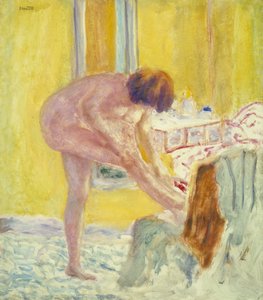 ヌード、黄色の背景」1924年頃（油彩・キャンバス