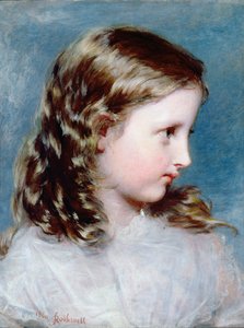 少女の頭、1860年（パネル）