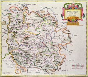 ヘレフォードシャーの地図、1695